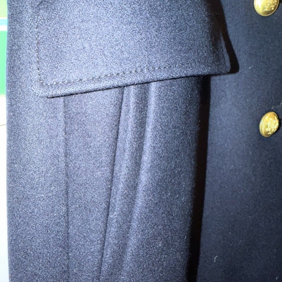 J. Crew Navy Wool Pea Coat with Black Faux Fur Collar Size 6 - Picture 5 of 10